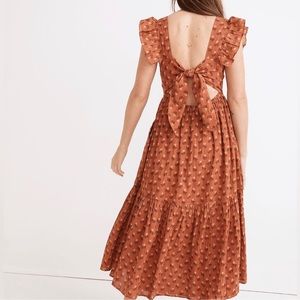 NWOT MADEWELL Ruffle Tiered Midi Dress in Wild Calendula floral Block-Print M!